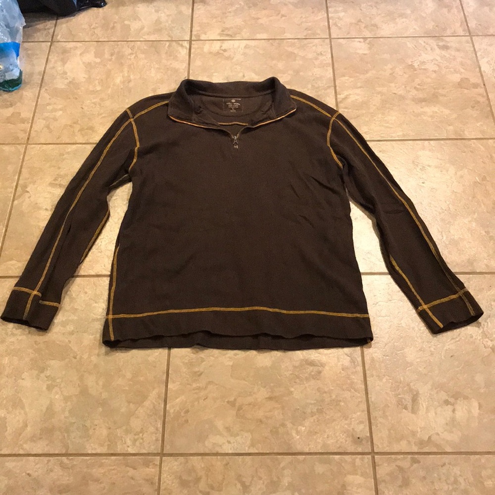 Brown zip up pullover sweater